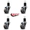 Service Caster 3'' Gray Poly Wheel Swivel 1-3/4'' Expanding Stem Caster Set, 4PK SCC-EX20S314-PPUB-134-4 - alternate 4
